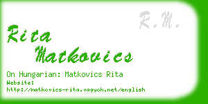 rita matkovics business card